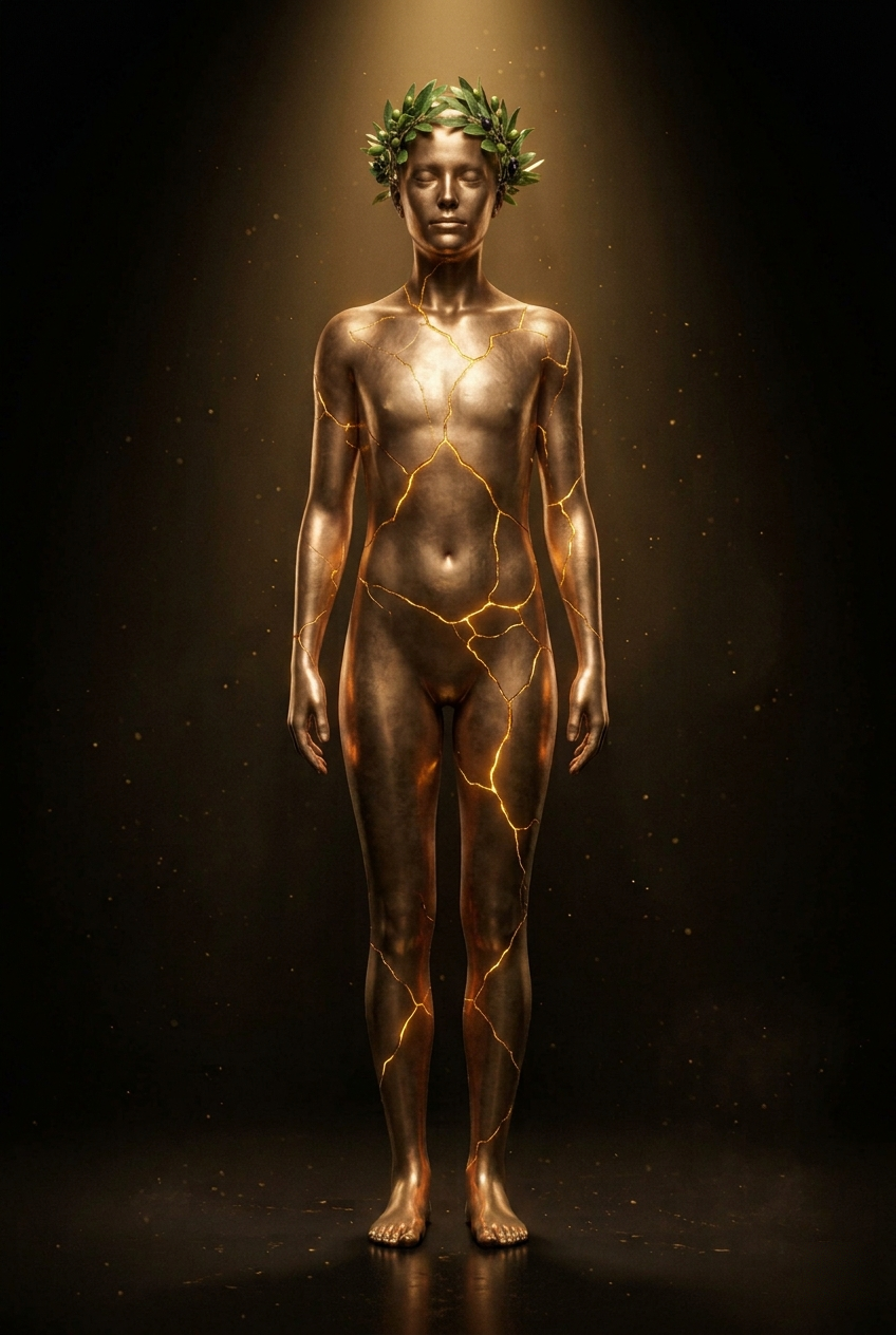 Goldene Körperskulptur, wählen Sie eine Körperregion